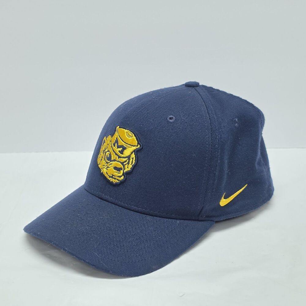 University Of Michigan Wolverines Logo Hat Nike Navy Blue Embroidered Cap
